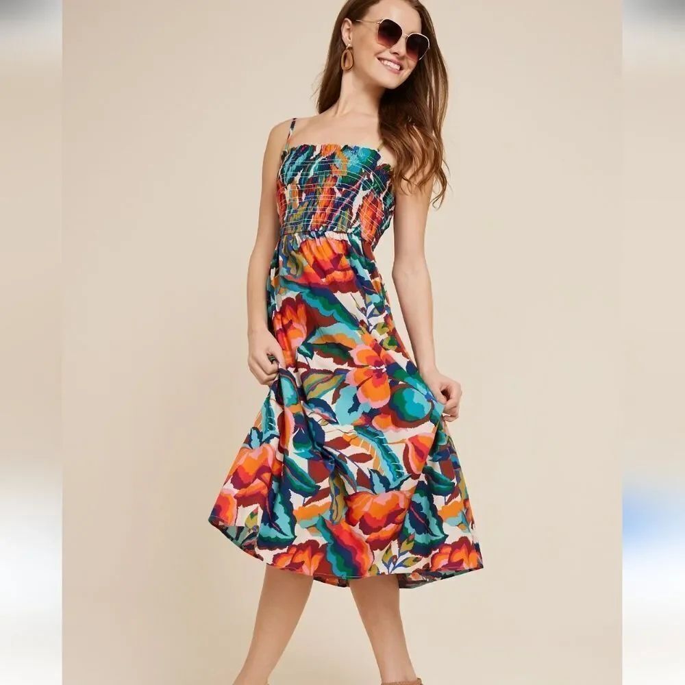 Maurices Colorful Floral Midi Dress Size XXL